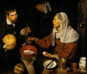 An Old Woman Cooking Eggs by Diego Velázquez